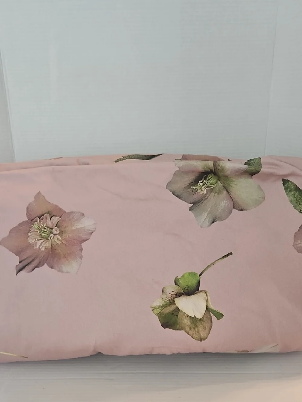 Ted Baker London Mauve Pink Charcoal Gray Floral Reversible Cotton King Duvet
